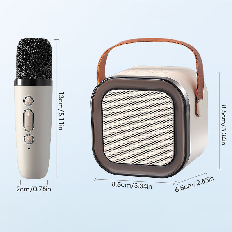 Mini karaoke seade juhtmevabade mikrofonidega