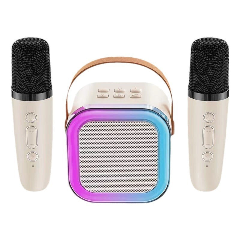 Mini karaoke seade juhtmevabade mikrofonidega